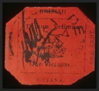 Sale Number 371, Lot Number 279, BRITISH GUIANA, 1856, 1c Black on Magenta (13)