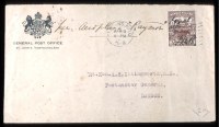 Sale Number 745, Lot Number 941, 1919, 3c Red Brown, Martinsyde Flight, Manuscript Overprint (S.G. 142a)