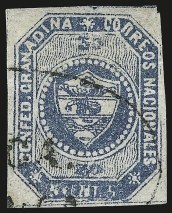 Sale Number 957, Lot Number 178, 1859, 5c Blue, " 50"  centavos instead of " 5"  Cliche Error (2b)
