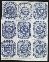 Sale Number 957, Lot Number 187, 1859, 5c and 20c Blue, Se-Tenant (6b)
