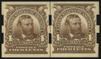 Sale Number 968B, Lot Number 388, 4c Brown, Imperforate, Schermack Ty. III Private Perforation (314A)