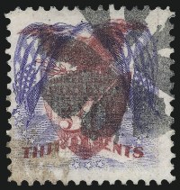 Sale Number 1025, Lot Number 150, 30c Ultramarine & Carmine, Flags Inverted (121b)