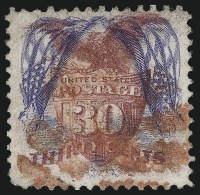 Sale Number 1032, Lot Number 3201, 30c Blue & Carmine, Center Inverted (121b)