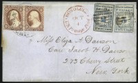 Sale Number 1045, Lot Number 11, HAWAII, 1851, 2c Blue (1) and 5c Blue (2)