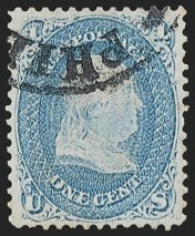 1868 1-cent Z Grill (Scott 85A)Sold October 1998 for $935,000