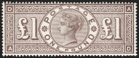 G.B., 888, &pound;1 Brown Lilac, Watermark Orbs
SG Specialised K16; SG 186; Scott 123
A Superb sound example
Realized $44,250 on March 19, 2019
