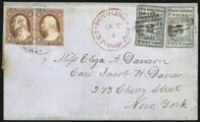 The unique 2c Hawaiian Missionary coverSold by Siegel in 2013 for a record $2,242,500