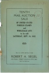 Sale No. 10 — Siegel Auction Galleries
