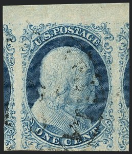 1c Blue, Type I, Scott 5