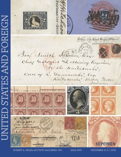 Catalog Cover Sale no. 1003 — Siegel Auction Galleries