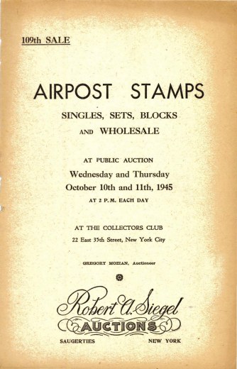 Catalog Cover Sale no. 109 — Siegel Auction Galleries
