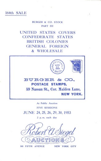 Catalog Cover Sale no. 164 — Siegel Auction Galleries
