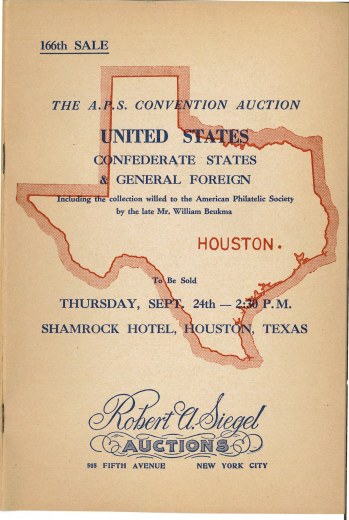 Catalog Cover Sale no. 166 — Siegel Auction Galleries