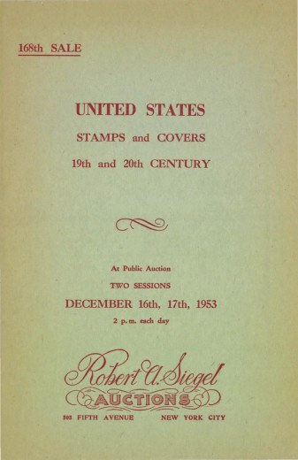 Catalog Cover Sale no. 168 — Siegel Auction Galleries