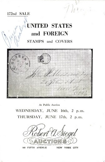 Catalog Cover Sale no. 172 — Siegel Auction Galleries