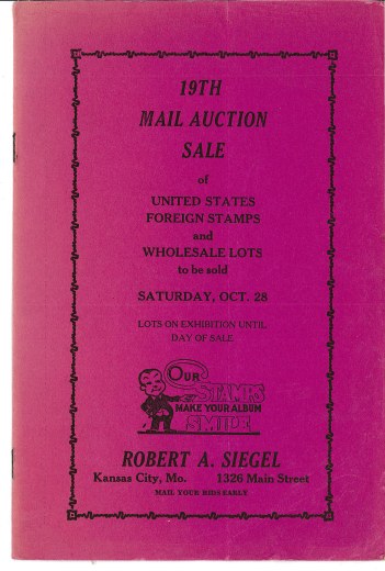 Catalog Cover Sale no. 19 — Siegel Auction Galleries