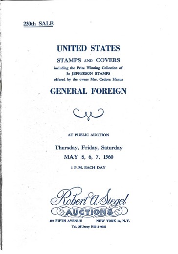 Catalog Cover Sale no. 230 — Siegel Auction Galleries