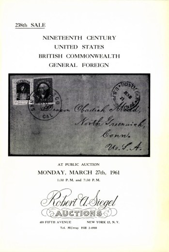 Catalog Cover Sale no. 238 — Siegel Auction Galleries