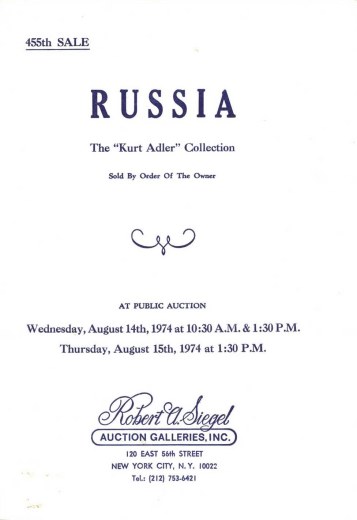 Catalog Cover Sale no. 455 — Siegel Auction Galleries