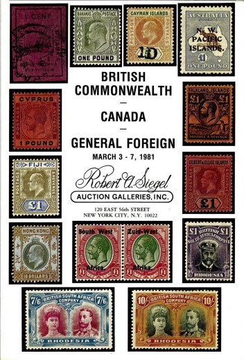 Catalog Cover Sale no. 576 — Siegel Auction Galleries