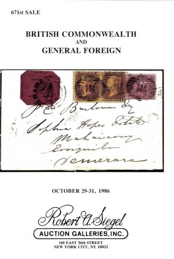 Catalog Cover Sale no. 671 — Siegel Auction Galleries