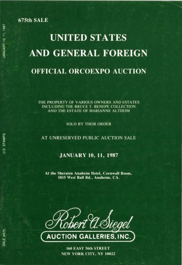 Catalog Cover Sale no. 675 — Siegel Auction Galleries
