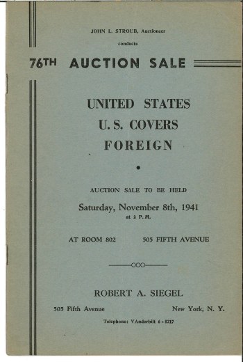 Catalog Cover Sale no. 76 — Siegel Auction Galleries